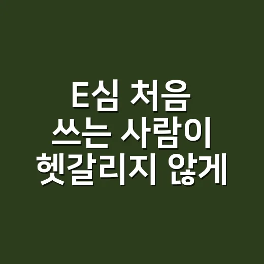E심 처음 쓰는 사람이 헷갈리지 않게 개통하고 활용하는 방법 - 요약