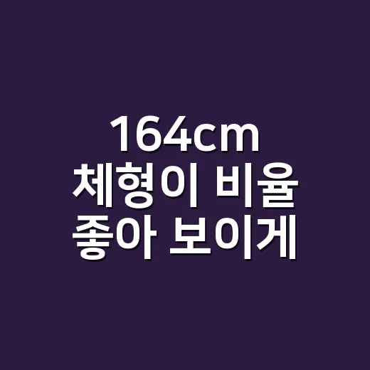 164cm 체형이 비율 좋아 보이게 옷 입는 방법 - 요약
