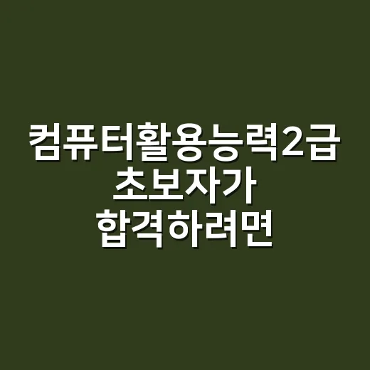 컴퓨터활용능력2급 초보자가 합격하려면 이렇게 준비하는 방법 - 요약