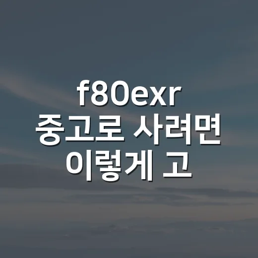 f80exr 중고로 사려면 이렇게 고르면 실패 확률이 줄어요 - 요약