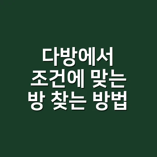 다방에서 조건에 맞는 방 찾는 방법 - 요약