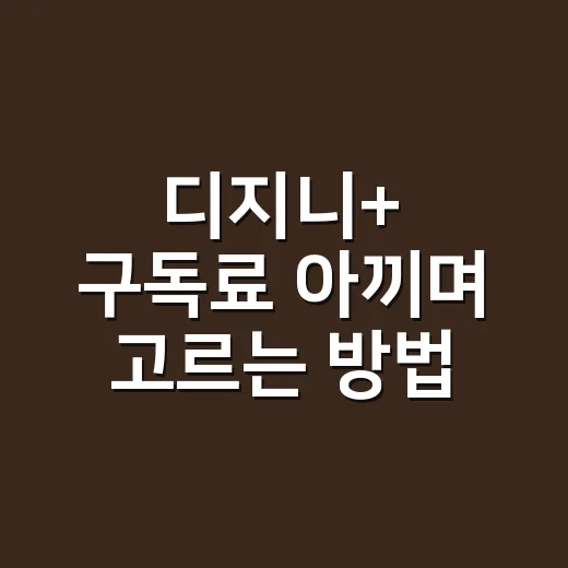 디지니+ 구독료 아끼며 고르는 방법 - 요약