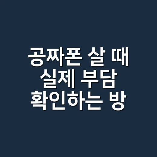 공짜폰 살 때 실제 부담 확인하는 방법 - 요약