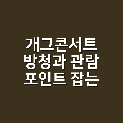 개그콘서트 방청과 관람 포인트 잡는 방법 - 요약