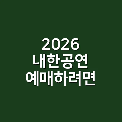 2026 내한공연 예매하려면 이렇게 보세요: 일정·좌석·가격 감 잡는 방법 - 요약
