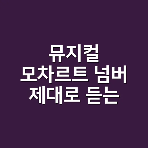 뮤지컬 모차르트 넘…