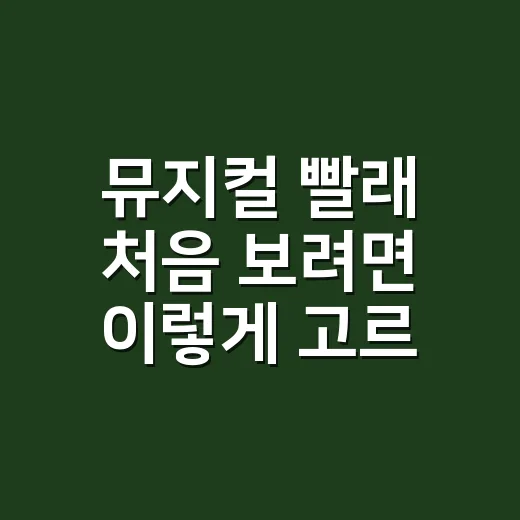 뮤지컬 빨래 처음 …