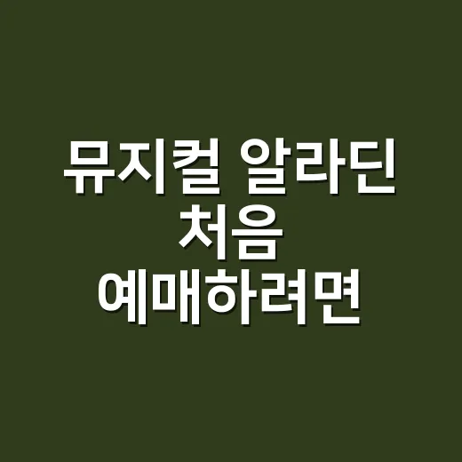 뮤지컬 알라딘 처음 예매하려면 이렇게 고르면 덜 후회합니다 - 요약