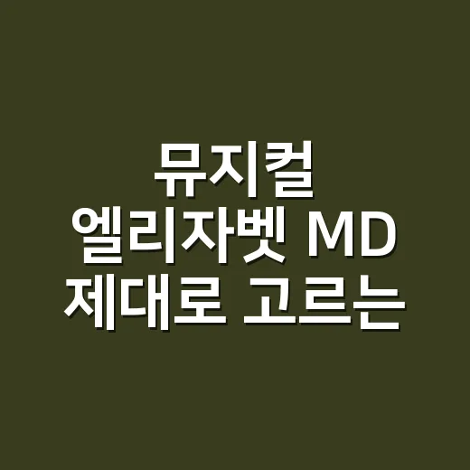 뮤지컬 엘리자벳 MD 제대로 고르는 방법, 현장 구매부터 추천 굿즈까지 - 요약