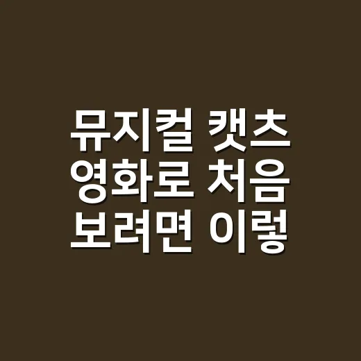 뮤지컬 캣츠 영화로 처음 보려면 이렇게 보면 덜 당황합니다 - 요약