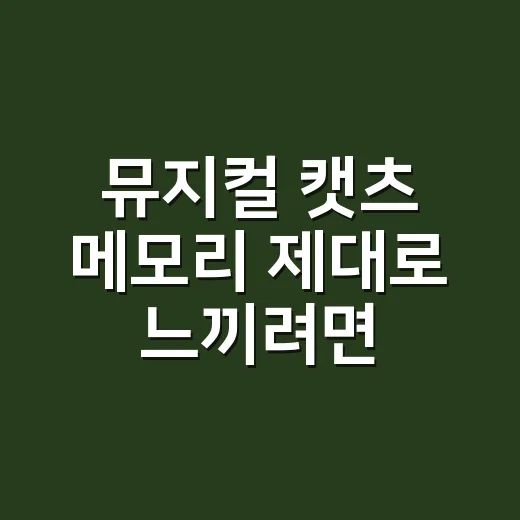 뮤지컬 캣츠 메모리 제대로 느끼려면 이렇게 보세요 - 요약