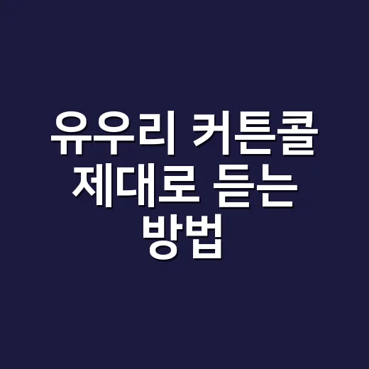유우리 커튼콜 제대로 듣는 방법, 공연처럼 감상하려면 이렇게 - 요약