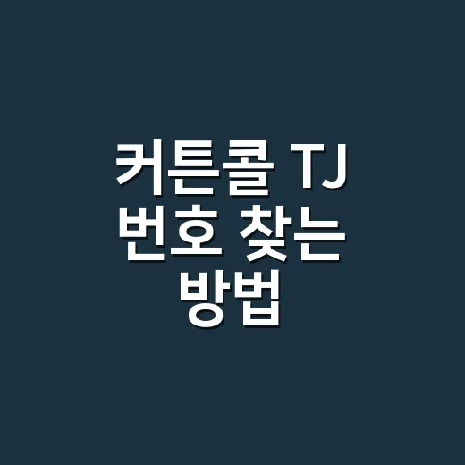 커튼콜 TJ 번호 찾는 방법, 코노에서 덜 헤매려면 이렇게 - 요약