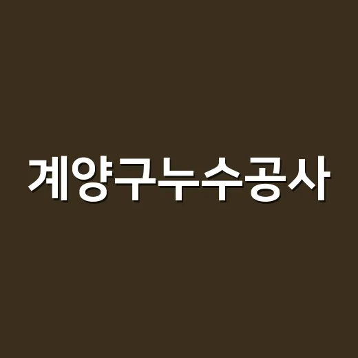 계양구누수공사, 물자국만 보고 바로 부르면 될까요? - 요약