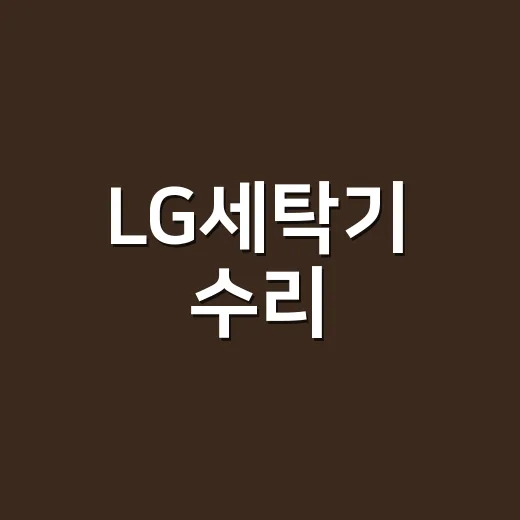 LG세탁기 수리, 기사 부르기 전에 어디부터 봐야 할까요? - 요약