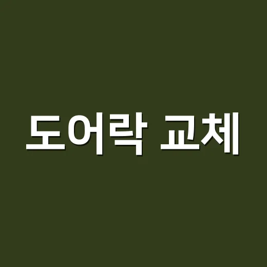 도어락 교체, 고장…