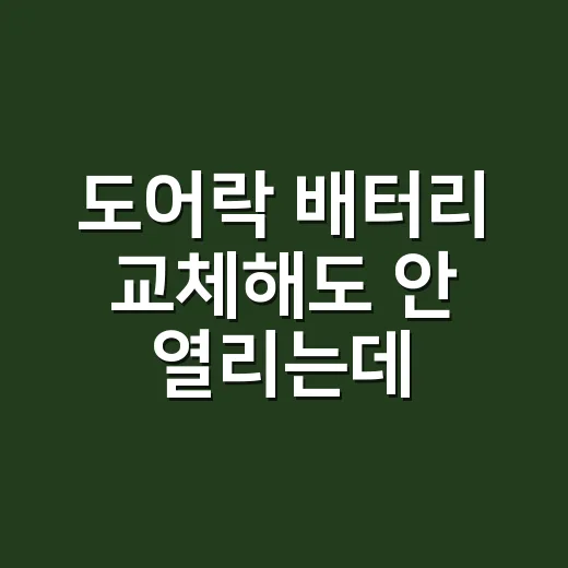 도어락 배터리 교체해도 안 열리는데 어디가 문제일까요? - 요약