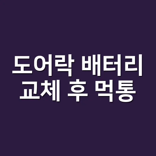 도어락 배터리 교체 후 먹통, 왜 갑자기 안 열릴까요? - 요약