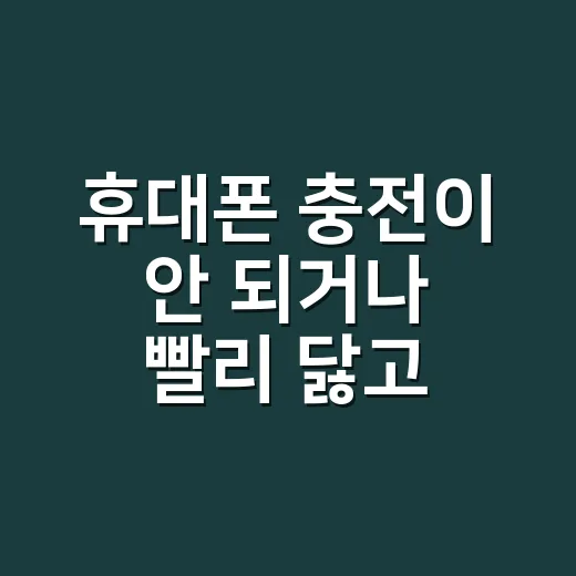 휴대폰 충전이 안 되거나 빨리 닳고 계신가요? - 요약