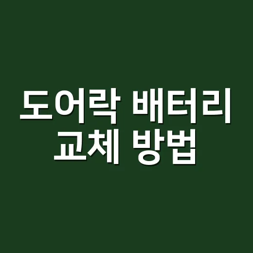 도어락 배터리 교체 방법, 삐삐 소리 나면 어떻게 해야 할까요? - 요약