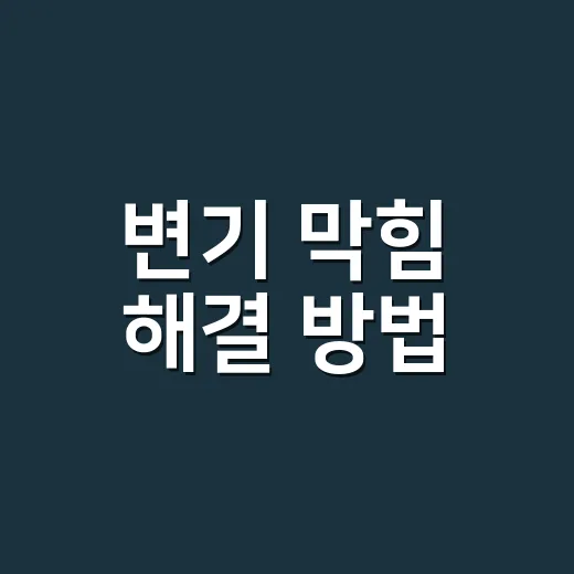 변기 막힘 해결 방법, 뚫어뻥으로 안 되면 어디까지 만져도 될까요? - 요약