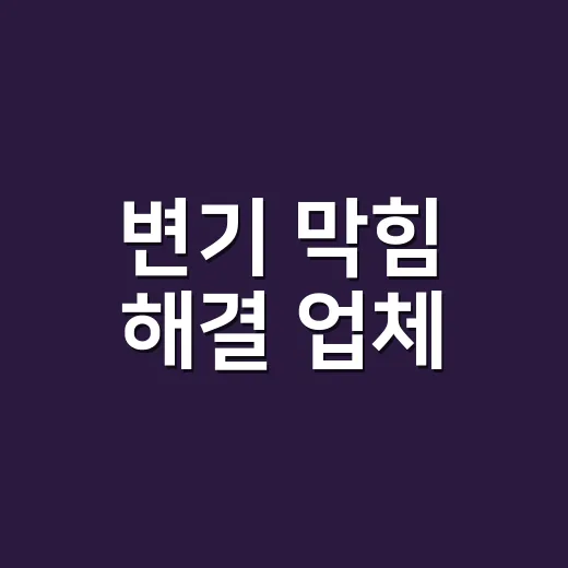 변기 막힘 해결 업체, 언제 불러야 돈이 덜 들까요? - 요약