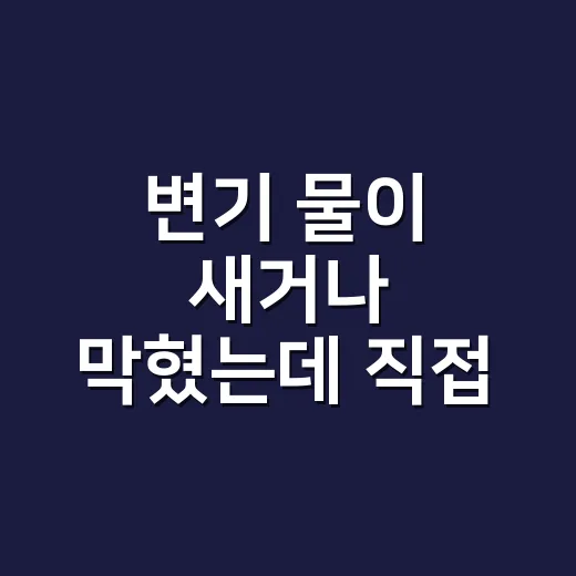 변기 물이 새거나 막혔는데 직접 수리해도 될까요? - 요약