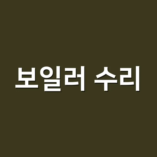 보일러 수리, 기사 부르기 전에 30초만 확인하고 계신가요? - 요약