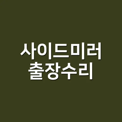 사이드미러 출장수리, 그냥 부르면 돈 아까운 경우도 있나요? - 요약