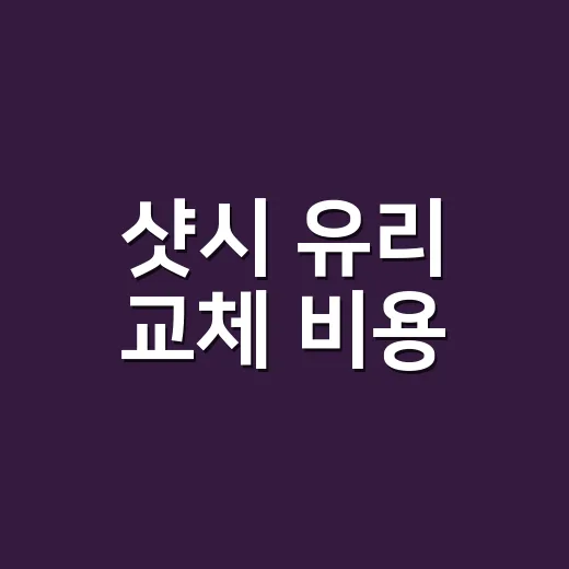 샷시 유리 교체 비용, 유리만 바꾸면 얼마나 나올까요? - 요약