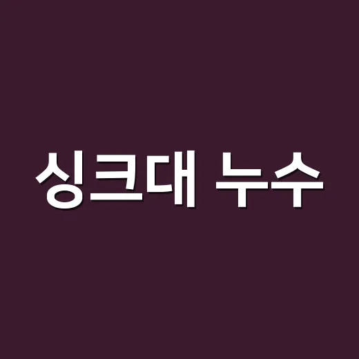 싱크대 누수, 물이 어디서 새는지 먼저 보고 계신가요? - 요약