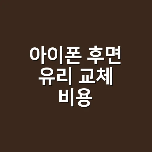 아이폰 후면 유리 교체 비용, 공식센터와 사설 중 어디가 나을까요? - 요약