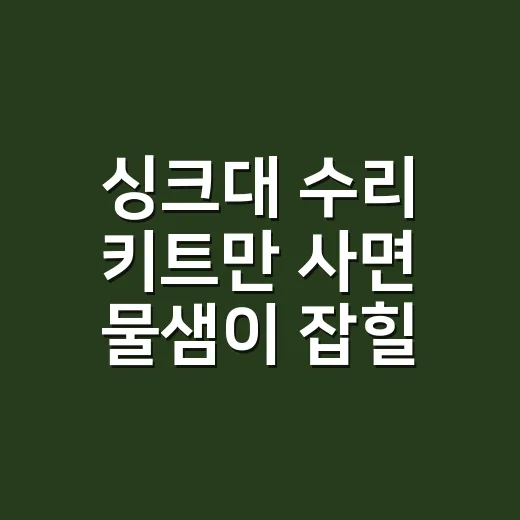 싱크대 수리 키트만 사면 물샘이 잡힐까요? - 요약
