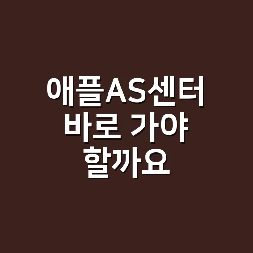 애플AS센터 바로 가야 할까요, 먼저 확인할 게 있을까요? - 요약