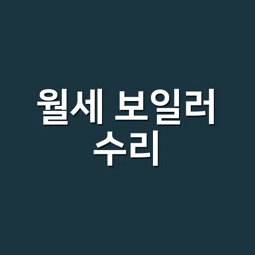 월세 보일러 수리,…
