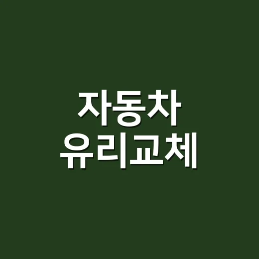 자동차 유리교체, 금만 갔는데 바로 바꿔야 할까요? - 요약