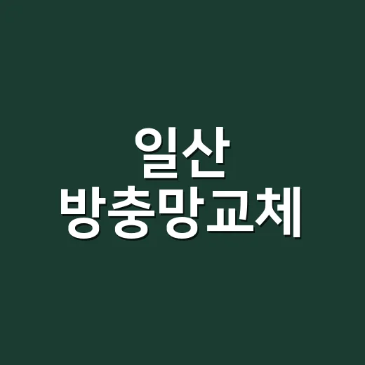 일산 방충망교체, 찢어진 망만 갈면 끝일까요? - 요약