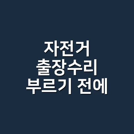 자전거 출장수리 부르기 전에 어디까지 직접 확인하면 될까요? - 요약
