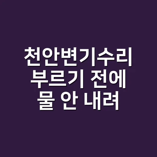 천안변기수리 부르기 전에 물 안 내려가는 원인부터 보고 계신가요? - 요약