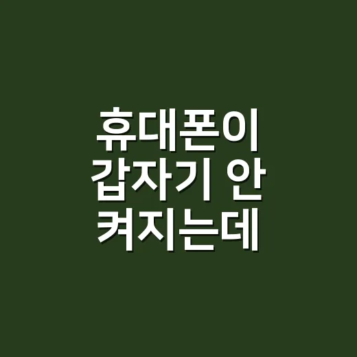 휴대폰이 갑자기 안 켜지는데 배터리 문제일까요? - 요약