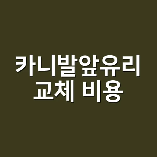 카니발앞유리 교체 비용, 돌빵이면 꼭 갈아야 할까요? - 요약