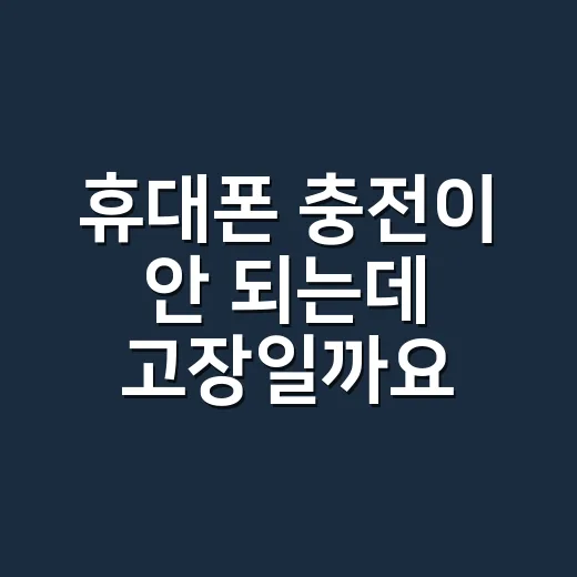 휴대폰 충전이 안 되는데 고장일까요? 부르기 전에 30초만 확인하셨나요? - 요약