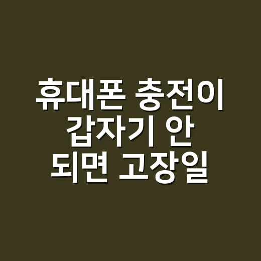 휴대폰 충전이 갑자기 안 되면 고장일까요? - 요약