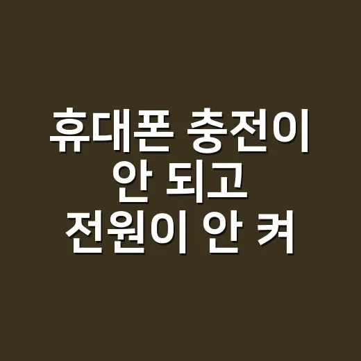 휴대폰 충전이 안 되고 전원이 안 켜지나요? 출장 부르기 전 30초 점검할 곳 - 요약