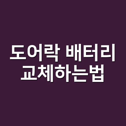 도어락 배터리 교체하는법, 문 열어두고 하시나요? - 요약