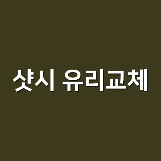 샷시 유리교체, 유리만 바꾸면 될까요? - 요약