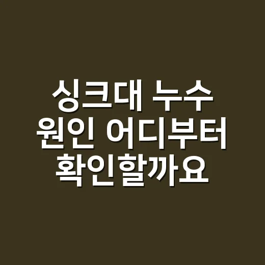 싱크대 누수 원인 어디부터 확인할까요? - 요약