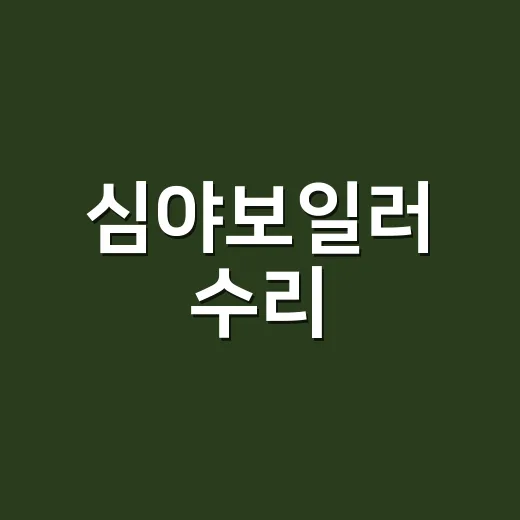 심야보일러 수리, 어디까지 직접 확인해도 될까요? - 요약