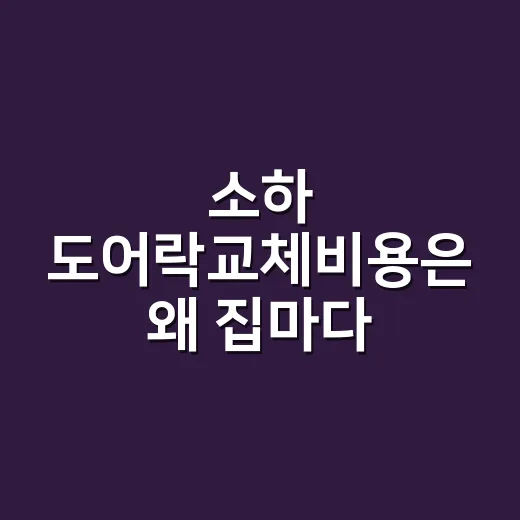소하 도어락교체비용은 왜 집마다 다를까요? - 요약