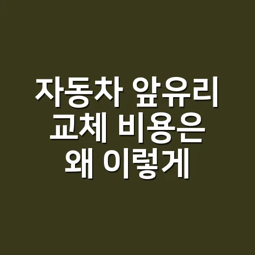 자동차 앞유리 교체 비용은 왜 이렇게 차이 날까요? - 요약
